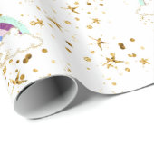 Regenbogen Wolken und Sterne Geschenkpapier (Rolleneckpunkt)