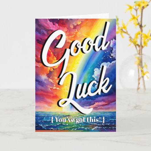 Regenbogen Wünsche: Viel Glück Sie haben diese Prü Karte (Gelbe Blume)