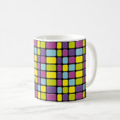 Regenbogen-Würfel Kaffeetasse (VorderseiteRechts)