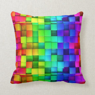 Regenbogen-Würfel Kissen