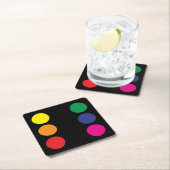 Regenbogen-Würfel-Untersetzer Rechteckiger Pappuntersetzer (Vor Ort)