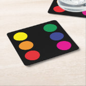 Regenbogen-Würfel-Untersetzer Rechteckiger Pappuntersetzer (angewinkelt)