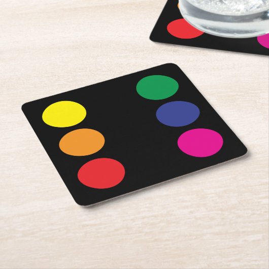 Regenbogen-Würfel-Untersetzer Rechteckiger Pappuntersetzer (angewinkelt)