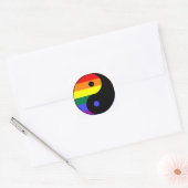 Regenbogen Yin und Yang - LGBT Quadratischer Aufkleber (Umschlag)