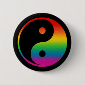 Regenbogen Yin Yang Button (Vorderseite)