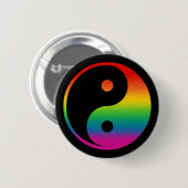 Regenbogen Yin Yang Button (Vorne & Hinten)