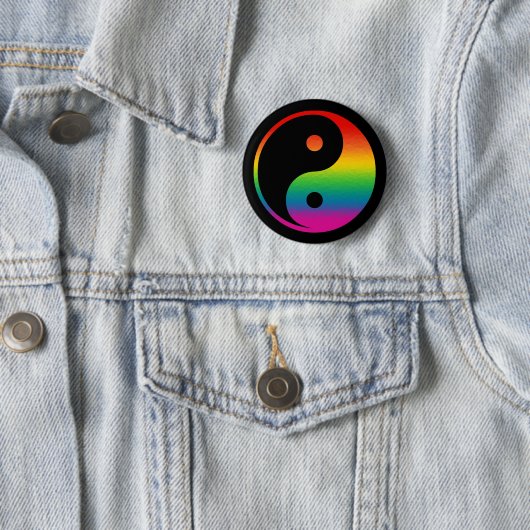 Regenbogen Yin Yang Button (Beispiel)