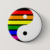 Regenbogen Yin Yang Button (Vorderseite)
