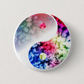 Regenbogen Yin Yang Button (Vorderseite)