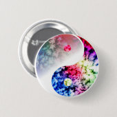 Regenbogen Yin Yang Button (Vorne & Hinten)