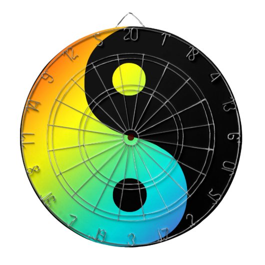 Regenbogen Yin Yang Dartscheibe (vorne)