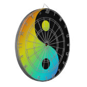 Regenbogen Yin Yang Dartscheibe (Vorderseite Links)
