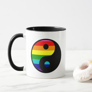 Regenbogen Yin Yang LGBTQ Stolz Balance Symbol Tasse