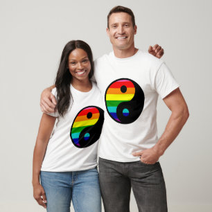 Regenbogen Yin Yang LGBTQ Stolz Symbol T-Shirt