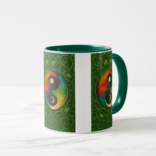 Regenbogen Yin Yang Tasse (VorderseiteRechts)