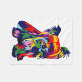 Regenbogen Yorkie Cuddler Fleecedecke (Vorderseite (Horizontal))