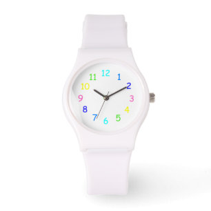 Regenbogen-Zahl-Uhr Armbanduhr