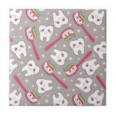 Regenbogen-Zahn-Muster Fliese (Vorderseite)