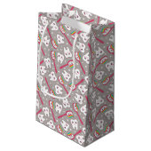 Regenbogen-Zahn-Muster Kleine Geschenktüte (Rückseite Schrägansicht)