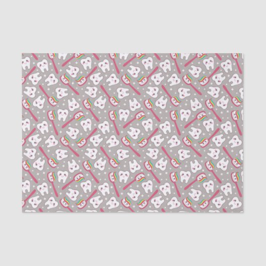 Regenbogen-Zahn-Muster Seidenpapier (Vorderseite)