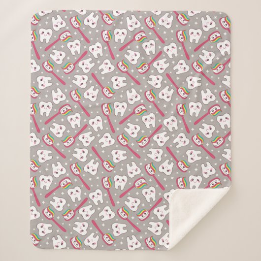 Regenbogen-Zahn-Muster Sherpadecke (Vorderseite)