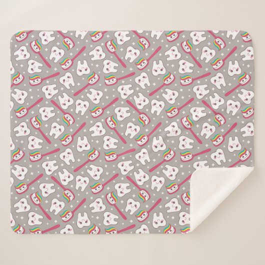 Regenbogen-Zahn-Muster Sherpadecke (Vorderseite (Horizontal))