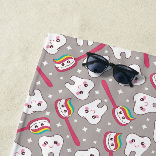 Regenbogen-Zahn-Muster Strandtuch (Beispiel)