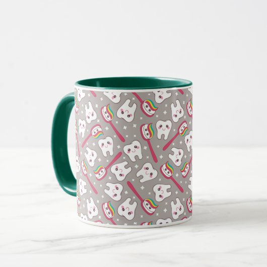 Regenbogen-Zahn-Muster Tasse (Vorderseite Links)