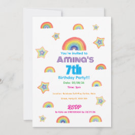 Regenbogen-Zauber-Kindergeburtstagseinladung Einladung