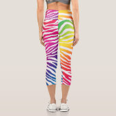 Regenbogen Zebra Capri Leggings (Rückseite)