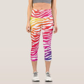 Regenbogen Zebra Capri Leggings (Vorderseite)