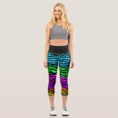 Regenbogen Zebra Capri Leggings (Vorderseite)
