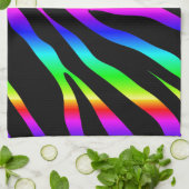 Regenbogen Zebra Handtuch (Gefaltet)
