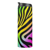 Regenbogen Zebra Print - farbenfroh und unentschul Thermosbecher (Nach rechts gedreht)
