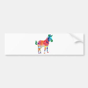 Regenbogen Zebra Tiere Monogramm-Muster-Party Autoaufkleber