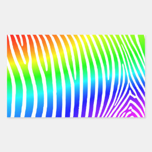 Regenbogen-Zebrastreifen Rechteckiger Aufkleber