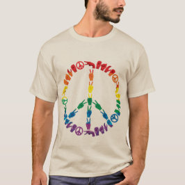 Regenbogen-Zeichen-Sprachfriedenszeichen-T - Shirt