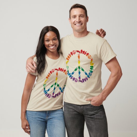 Regenbogen-Zeichen-Sprachfriedenszeichen-T - Shirt (Unisex)