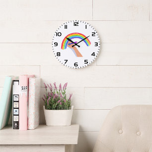 Regenbogen zeichnen große wanduhr