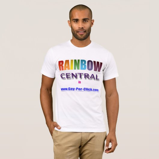 "Regenbogen-zentrales" kundenspezifisches T-Shirt (Vorne ganz)