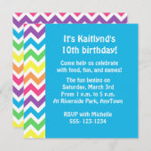 Regenbogen Zickzack Einladung (Vorne/Hinten)