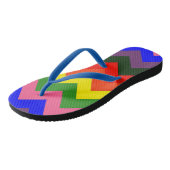 Regenbogen Zickzack Flip Flops Sandalen Schuhe (Schrägansicht)