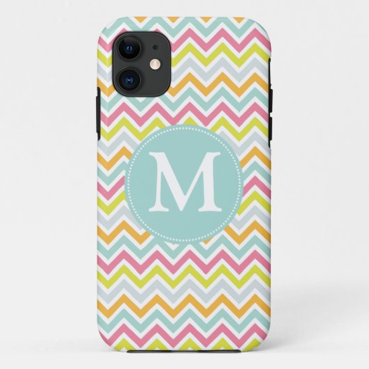 Regenbogen-Zickzack personalisiertes Case-Mate iPhone Hülle (Rückseite)
