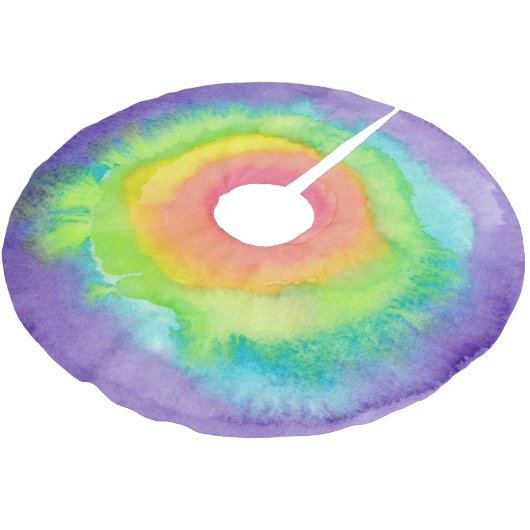 Regenbogen-Ziel-Baum-Rock Polyester Weihnachtsbaumdecke (Schrägansicht)