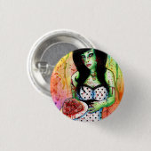 Regenbogen-Zombie-Button herauf Mädchen Button (Vorne & Hinten)