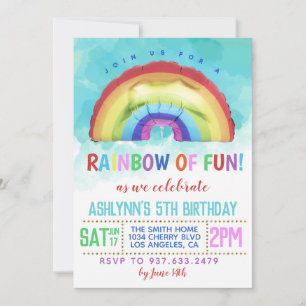 Regenbogen zum Spaß Geburtstagseinladung Einladung