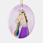Regenbogen-Zunge-Einhorn Keramikornament (Rechts)