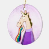 Regenbogen-Zunge-Einhorn Keramikornament (Links)