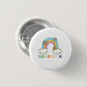 Regenbogen Zurück zu Schulgeschenk Geschenk Lehrer Button (Vorne & Hinten)
