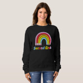 Regenbogen Zweitklässler 1. Schultag Lehrer Studiu Sweatshirt (Vorne ganz)